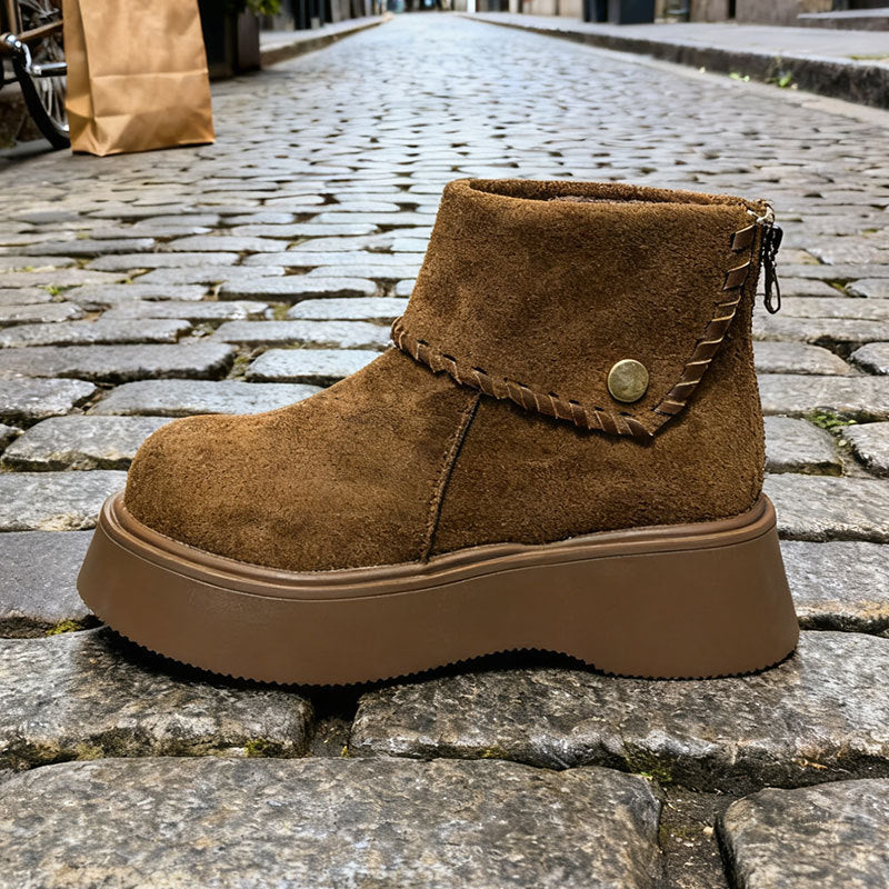 Damen Stiefel Kurz Modisch mit Weichem Innenfutter und Komfortsohle