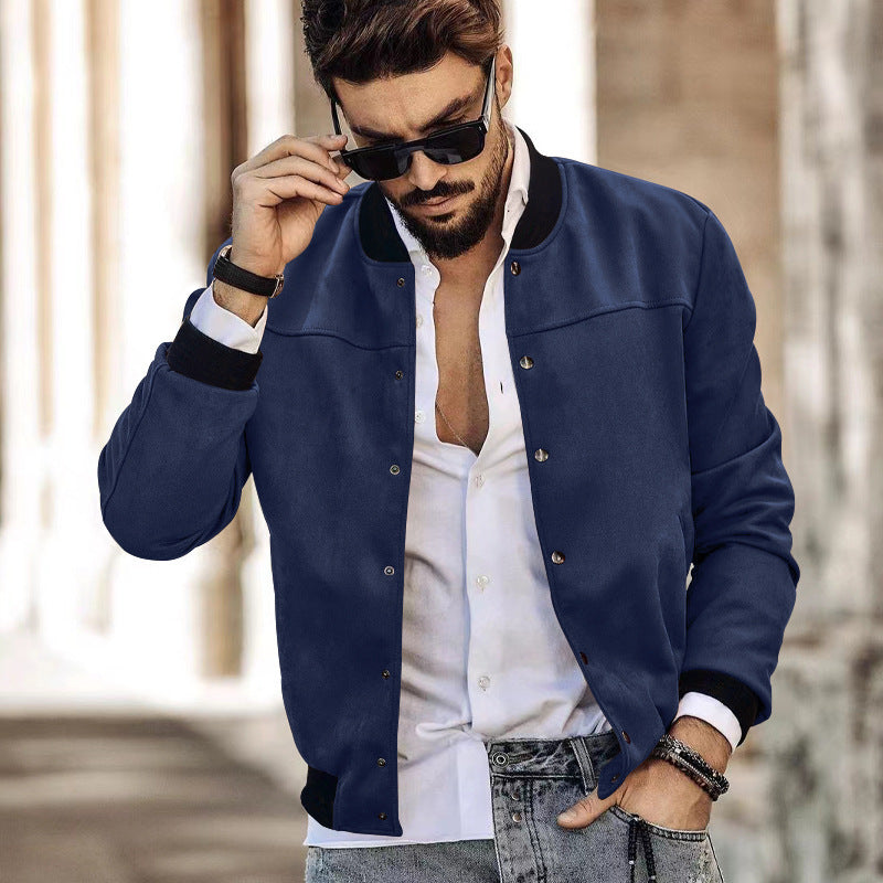 Herren Sportjacke College Style Reißverschlusstaschen Modern