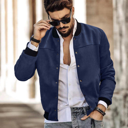 Herren Sportjacke College Style Reißverschlusstaschen Modern