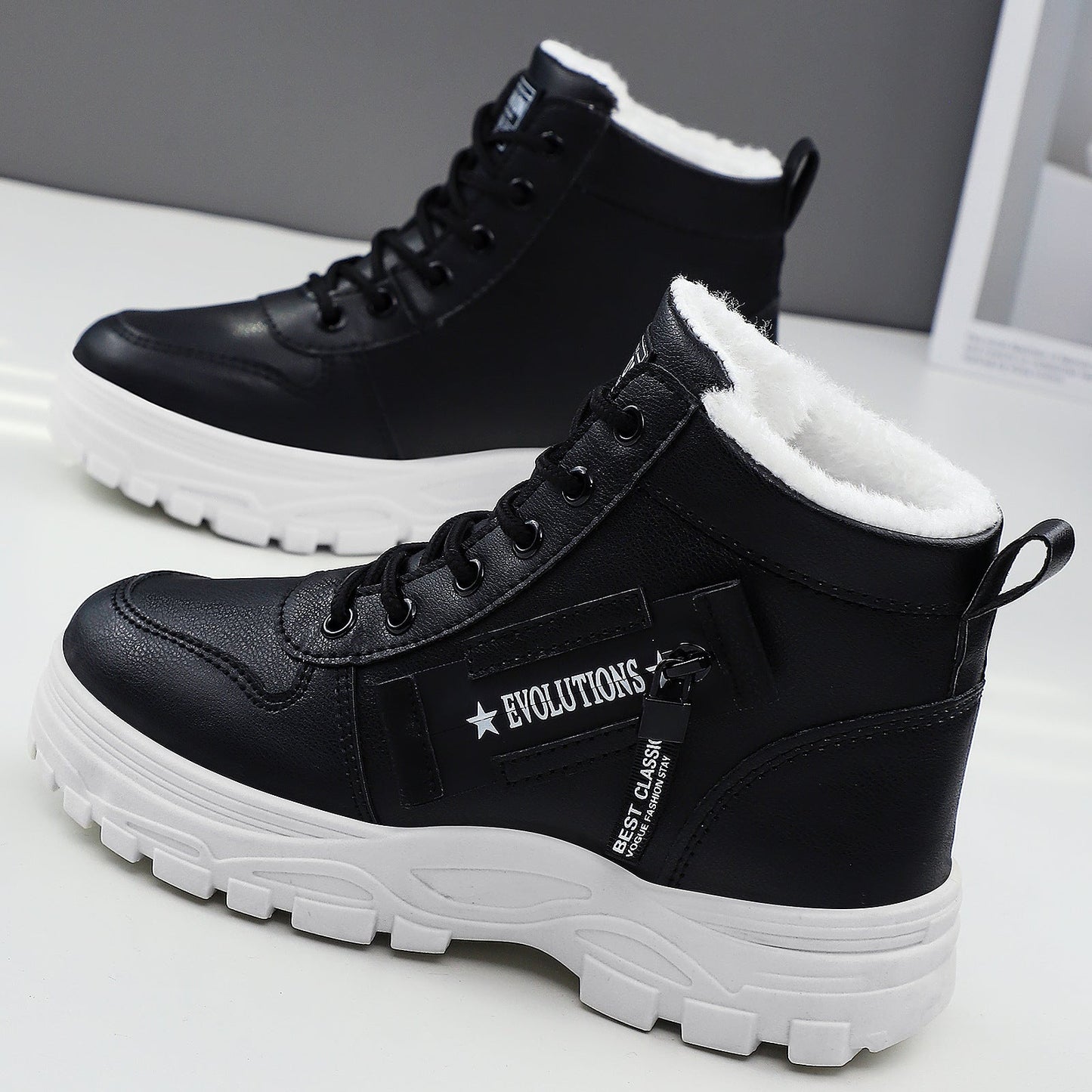 Damen Winterstiefel Warm Gefüttert Robust Schnürsystem