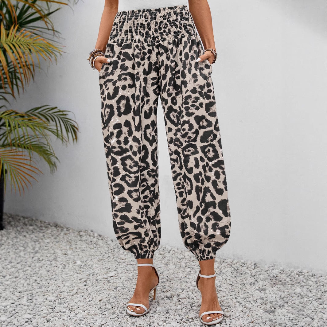 Weite Damen-Hosen Leopardenmuster Trendy Elegant