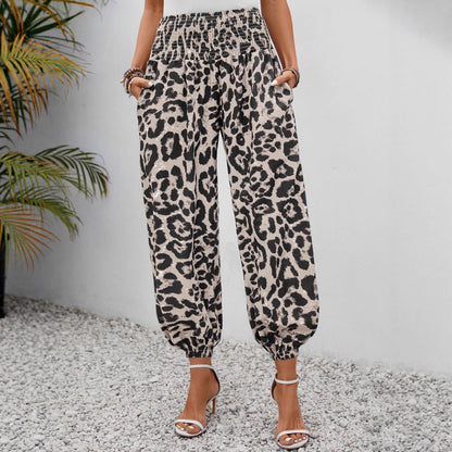Weite Damen-Hosen Leopardenmuster Trendy Elegant