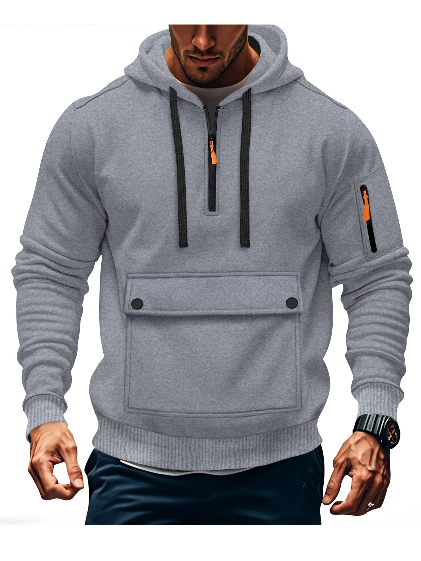 Herren Kapuzenpullover Lässig mit Taschen Größe XL