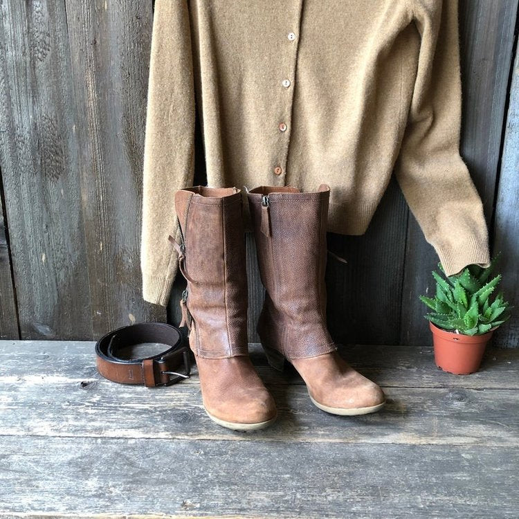 Damen Stiefel mit Reißverschluss Blockabsatz Komfortabel