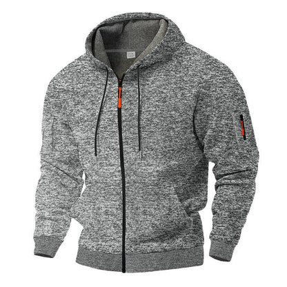 Herren Fleece Kapuzenpullover Sportlich mit Reißverschluss