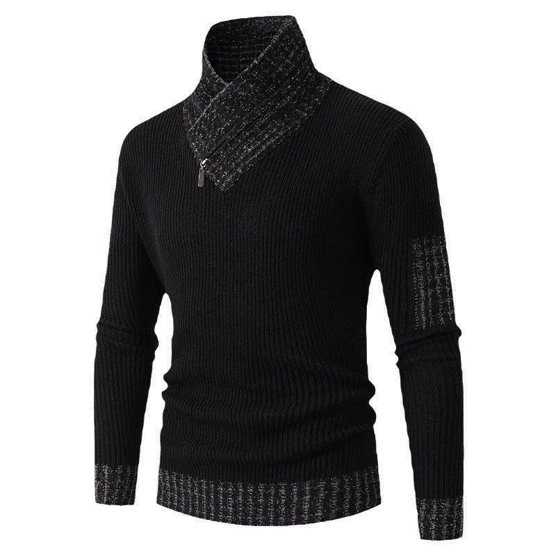 Herren Pullover Asymmetrischer Kragen Strukturiert Modern