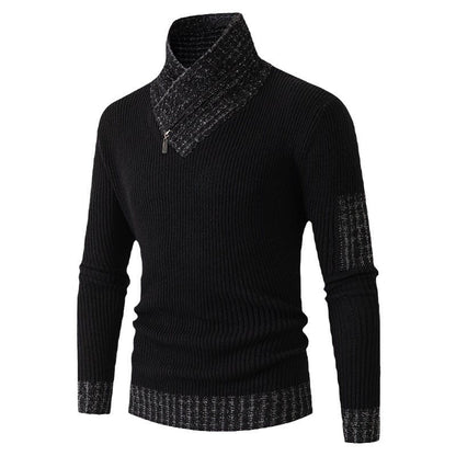 Herren Pullover Asymmetrischer Kragen Strukturiert Modern
