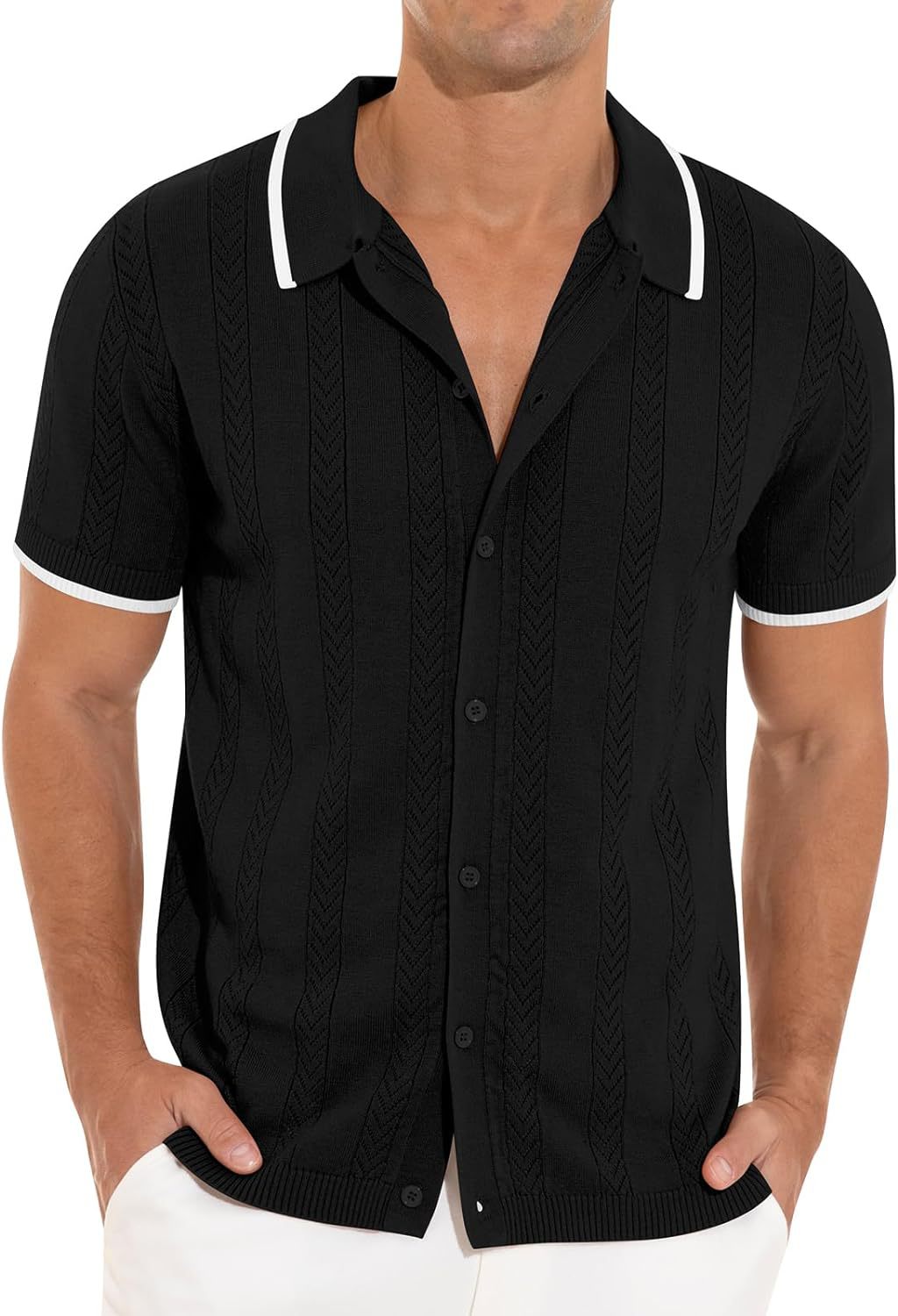 Herren Strickhemd mit Muster Trendy Modisch