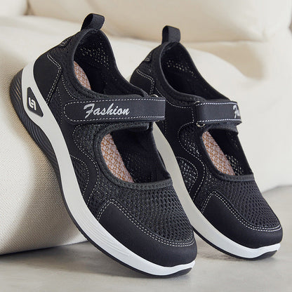 Damen Freizeitschuhe Atmungsaktiv Klettverschluss Verstellbar