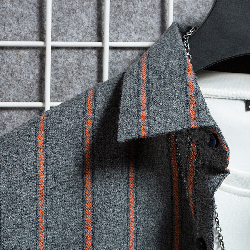 Herren Langarmhemd Streifen Modern Schnitt