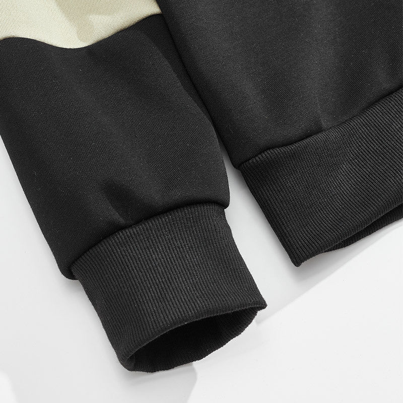 Herren Langarm-Polo Sportlich Modern Kontrastärmel