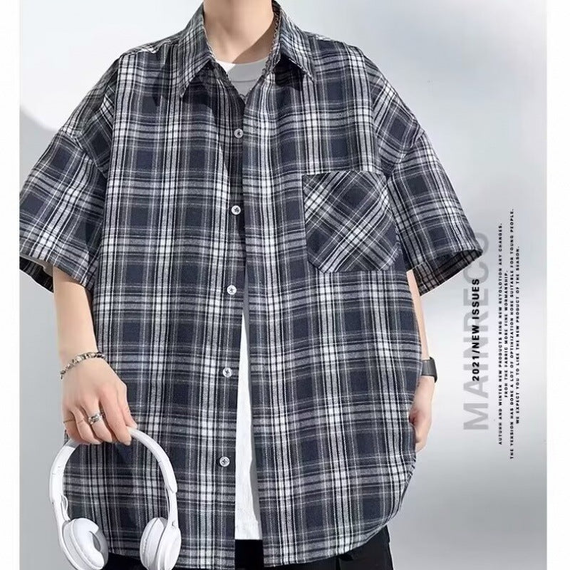 Herren Karobluse Lässig Modern Mit Brusttasche