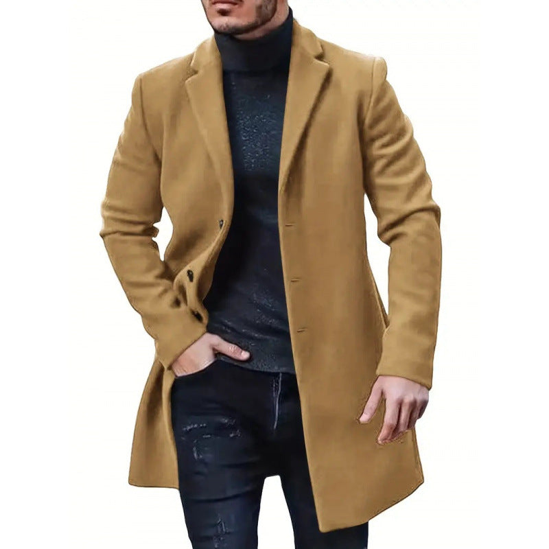 Herren Wollmantel Slimfit Klassisch Elegant