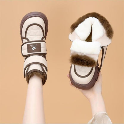 Damen Winterstiefel Sneaker Isoliert Klettverschluss Warm