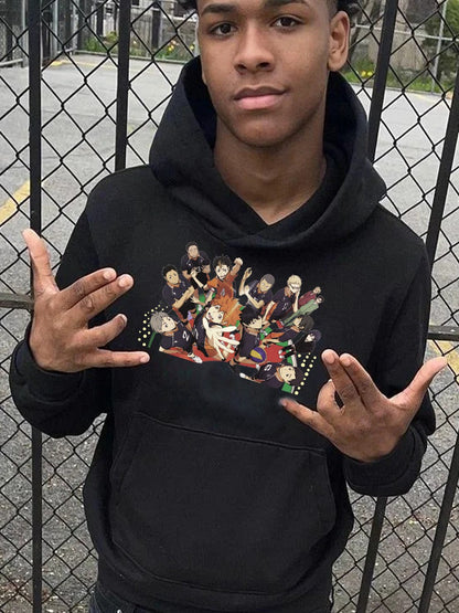 Herren Hoodie Anime Druck Berlin Streetwear Style
