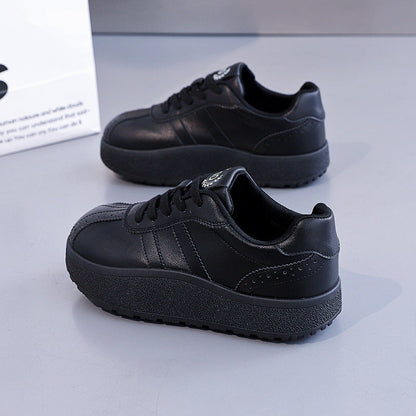 Damen Sneaker Bequem Laufsohle Dick Weiss Elegant