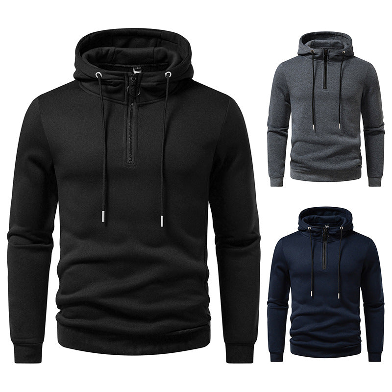 Herren Kapuzenpullover Modern Halblang Reißverschluss