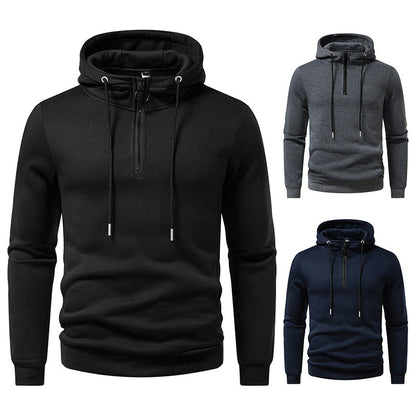 Herren Kapuzenpullover Modern Halblang Reißverschluss