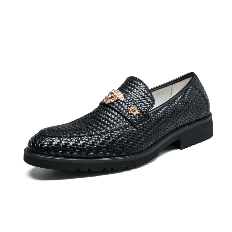 Elegante Damen Mokassins mit Geflecht und Applikationen