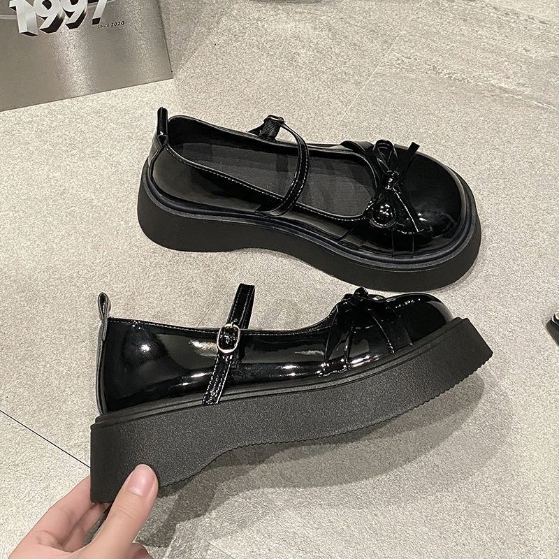 Damen Plateau-Schuhe Glänzend Schick Frauen Schuhe Heidi Stil