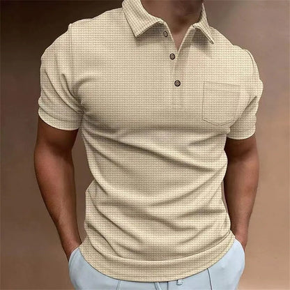 Herren Poloshirt Modern Strukturiert Kragen
