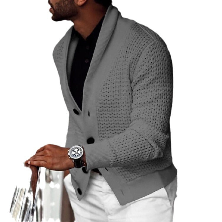 Herren Strickcardigan Lässig Modern mit Lochmuster