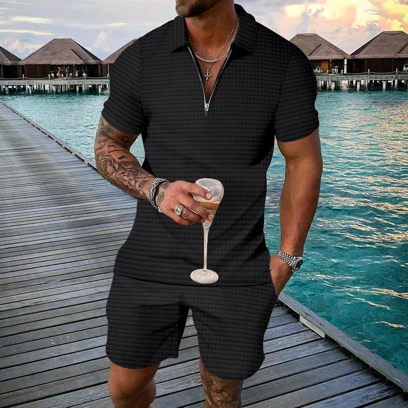 Herren Jumpsuit Kurzarm Modern Reißverschluss Designer