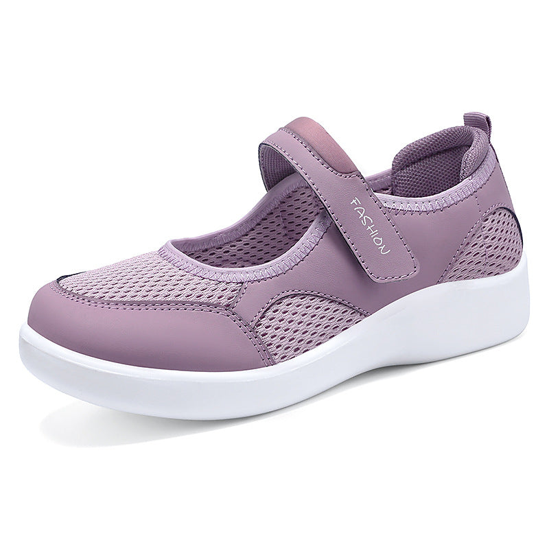 Damen Slip-On Schuhe Bequem Freizeit Schuhe Klettverschluss