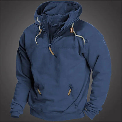 Herren Pullover Lässig Reißverschluss Kängurutasche Größe XL
