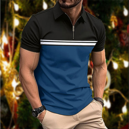 Herren Poloshirt Sportlich Kurzarm Streifen Modern