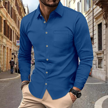 Herren Hemd Langarm Elegant Karo Berlin Stil