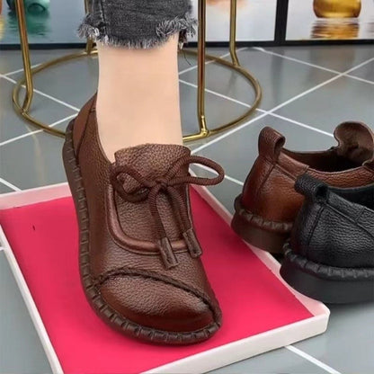 Damen Mokassins Bequem Kunstleder Schnürschuhe Modern