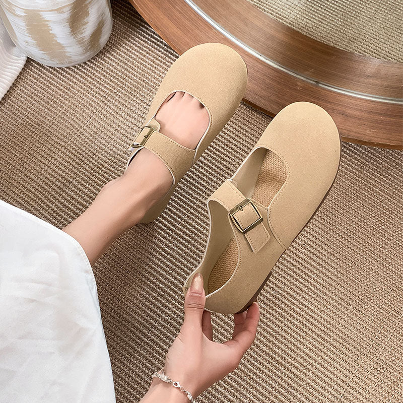 Damen Ballerinas Mary Jane Bequem Verstellbar