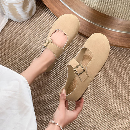 Damen Ballerinas Mary Jane Bequem Verstellbar