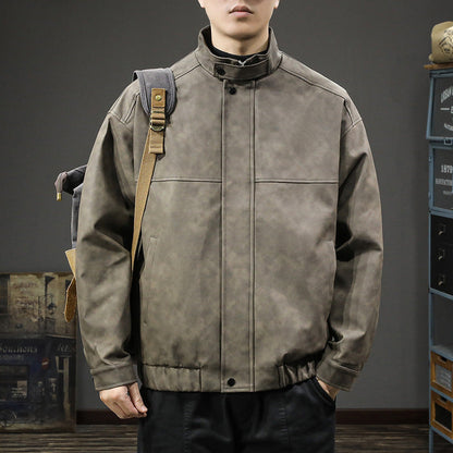 Herren Lederjacke Schwarz Modern Mit Taschen