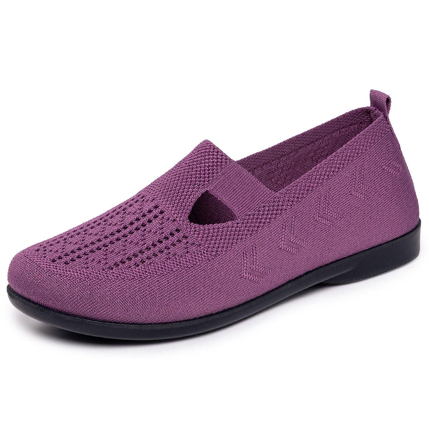Damen Slip-On Schuhe Bequem Strickoptik Luftig