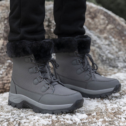 Damen Winterstiefel Fleecegefüttert Rutschfest Hohes Schaft