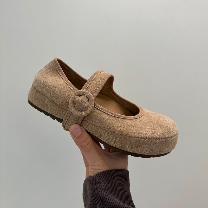 Damen Ballerinas Bequem Weich Riemen Schuhe