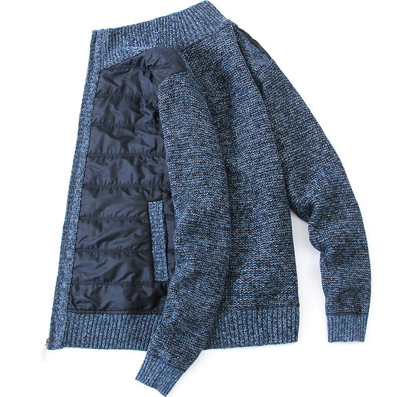 Herren Strickjacke Modern mit Steppdetails Grau