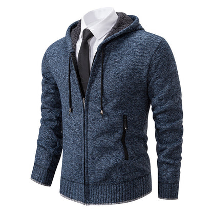 Herren Strickjacke Kapuze Weich Innenfutter Winter