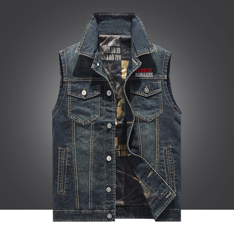 Herren Denimweste Robust mit Taschen und Modernem Design