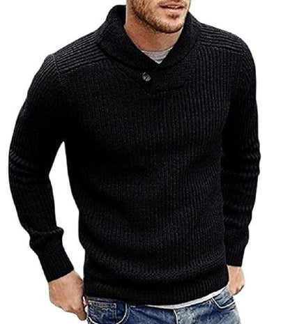 Herren Strickpullover Schalkragen Strukturiert Elegantes Design