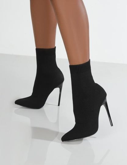 Damen Stiefel Strumpfstiefel Stiletto Hoch hacken Elegante Mode