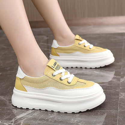 Damen Sneaker Laufschuhe Dicksohle Atmungsaktiv