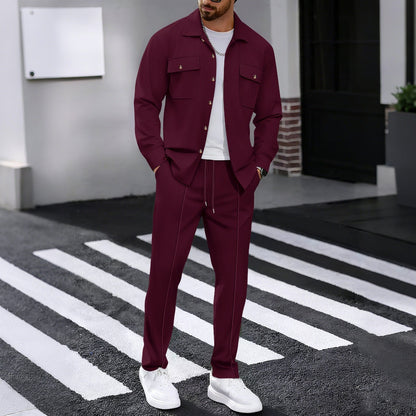 Herren Freizeit-Set mit Struktur-Jacke und bequemen Jogginghosen