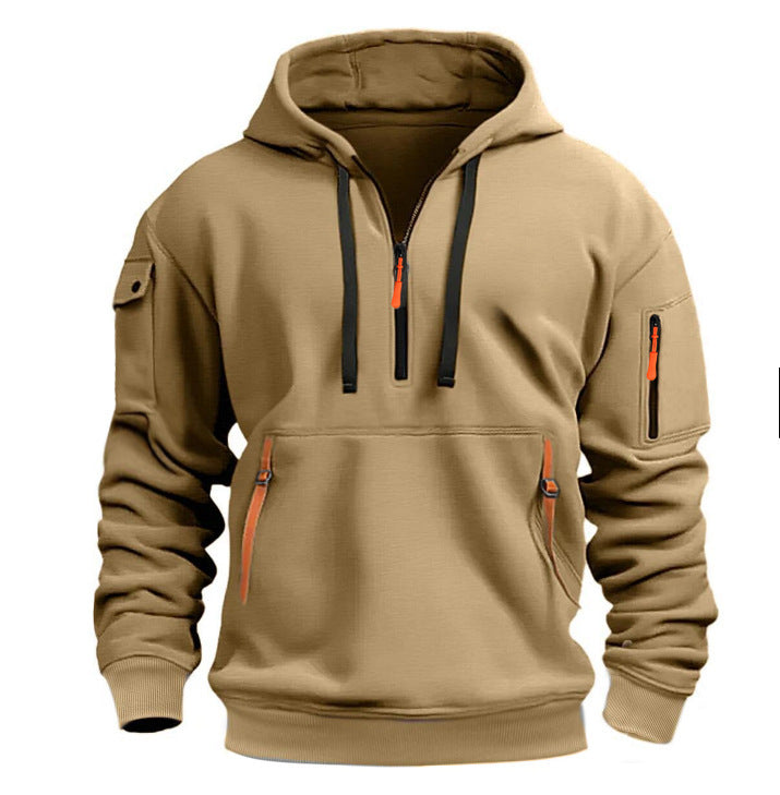 Herren Kapuzenpullover Praktisch mit Reißverschluss und Taschen