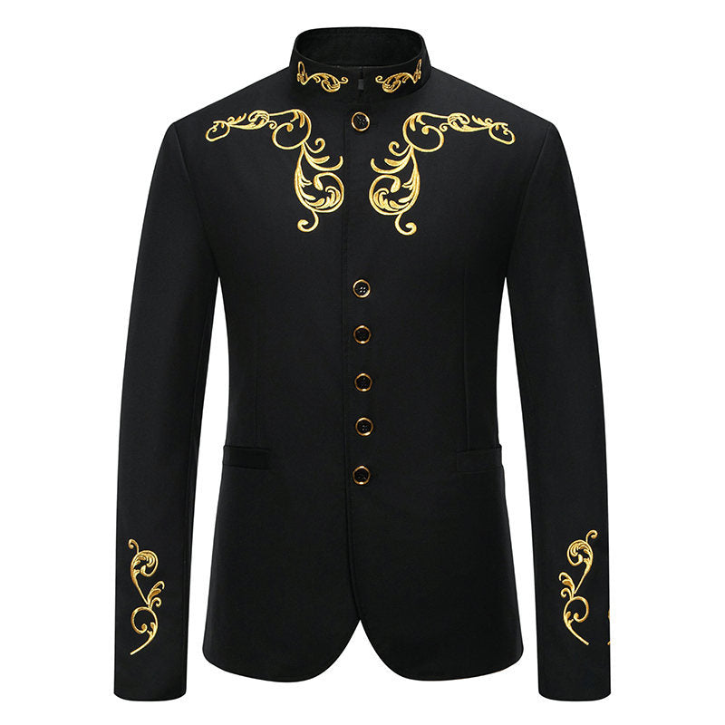 Herren Blazer Elegant mit Gold Stickerei Modern