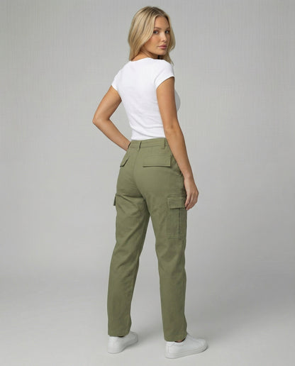 Damenhose Baumwoll Gerade Bein Lockere Freizeithose Frauen