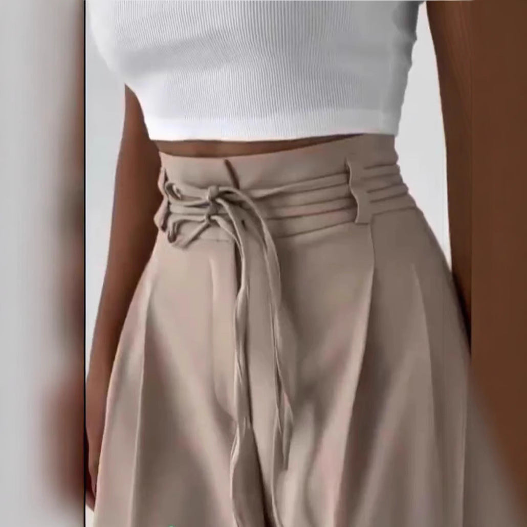 Damen Hose Hochbund Weite Bequem Elegant