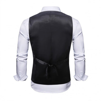 Herren Pailletten Weste Glamour Elegant Party